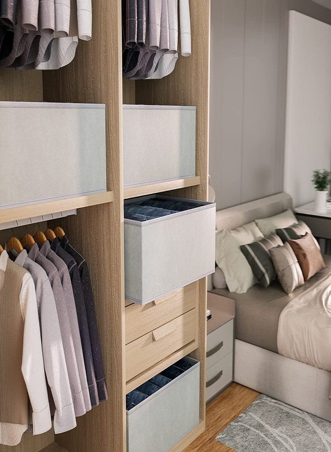 TEKCOOL منظم خزانة ملابس TEKCOOL مكون من 6 قطع، صندوق تخزين لتنظيم الملابس، منظم خزانة للملابس، منظم أدراج للقمصان والسراويل والتيشيرتات والجينز، اللون رمادي - Image 5